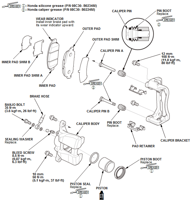 Honda HR-V - Front Brake Caliper Overhaul - Overhaul